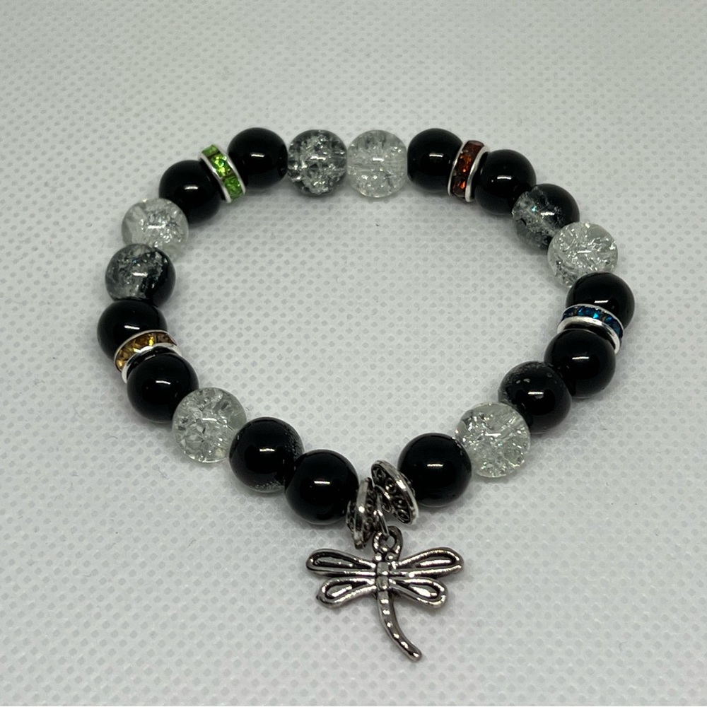 Glass Bead Charm Bracelet